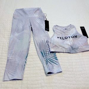 NWT peloton palm blanc bra and capri